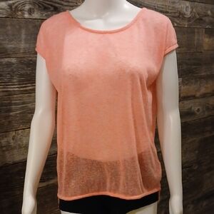 Pink Sheer Short Sleeve Top